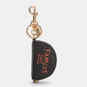 C5064 NWT genuine Coach X Jean Michel Basquiat Mini Half Moon Bag Charm